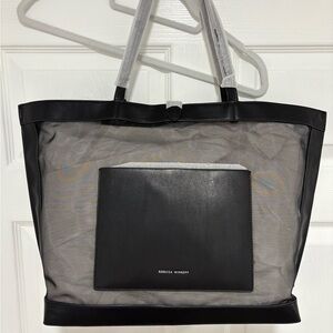 NWT Rebecca Minkoff Black Mesh Tote Bag